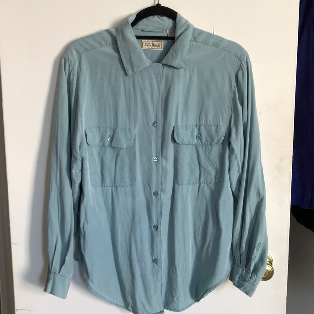 LL Bean Blue button down shirt loose fit.
